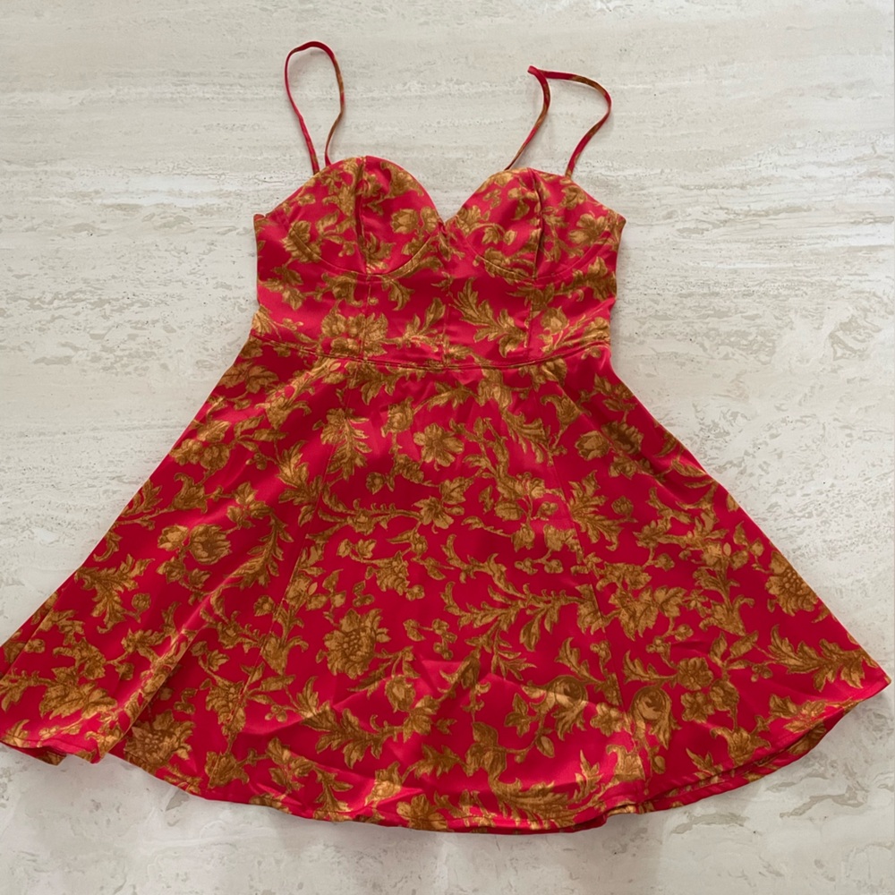 Beautiful red and gold dress from Urban Outfitters